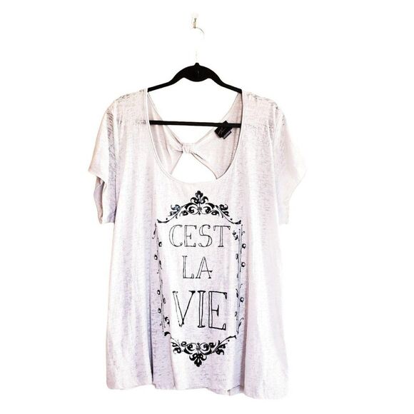 Torrid Womens Top Grey 3X Burnout Open Back Plus Size Top New - Picture 1 of 7